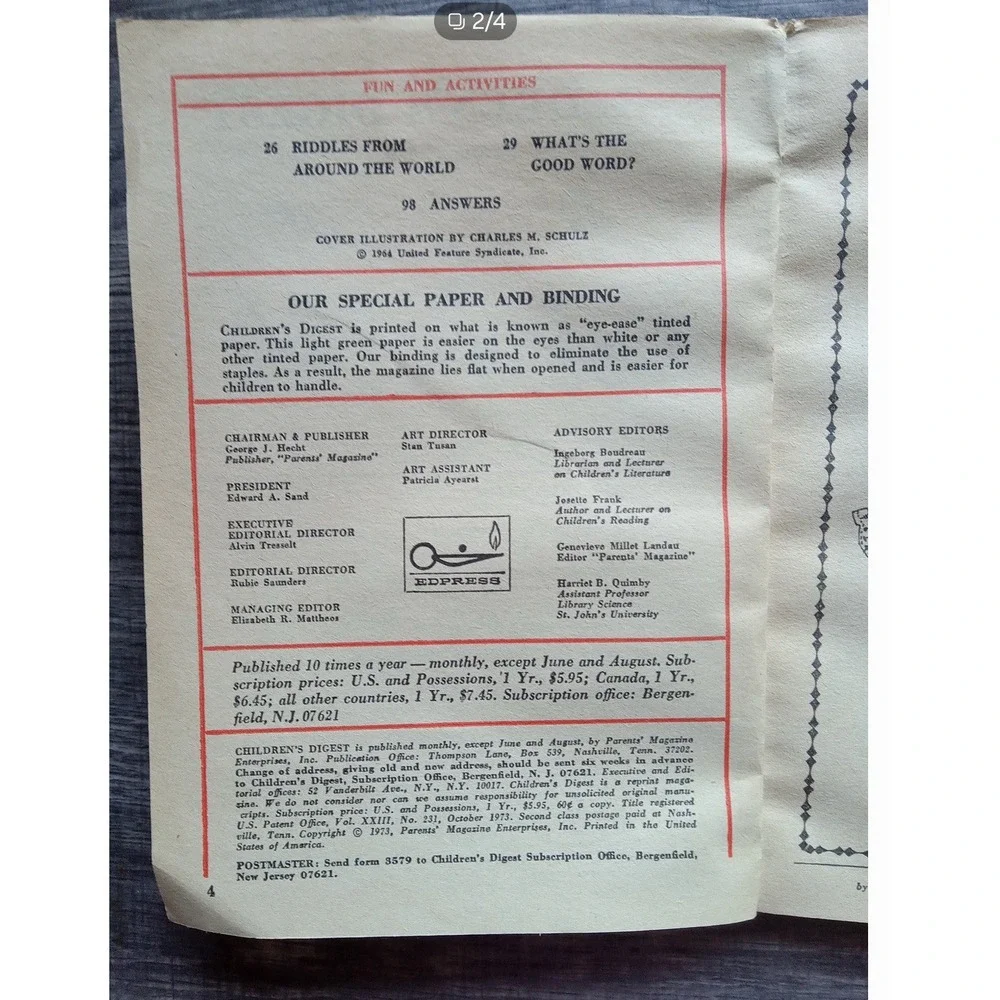 childrens digest magazine October 1973 Charlie Brown‎ RARE